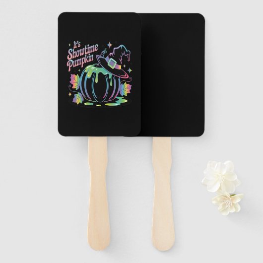 It's Showtime Pumpkin Hat Pumpkin Handwaaier (Voorkant en achterkant)