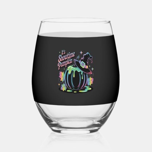 It's Showtime Pumpkin Hat Pumpkin Wijnglas Zonder Voet (Voorkant)