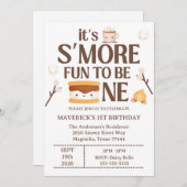 It's S'more Fun to Be One First Birthday Kaart (Voorkant / Achterkant)