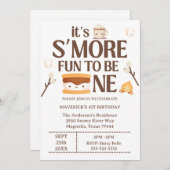 It's S'more Fun to Be One Kids 1st Birthday  Kaart (Voorkant / Achterkant)