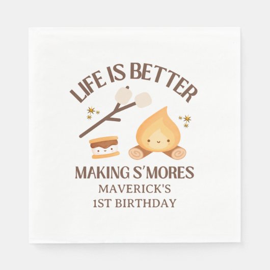 It's S'more Fun to Be One Kids 1st Birthday  Servet (Voorkant)