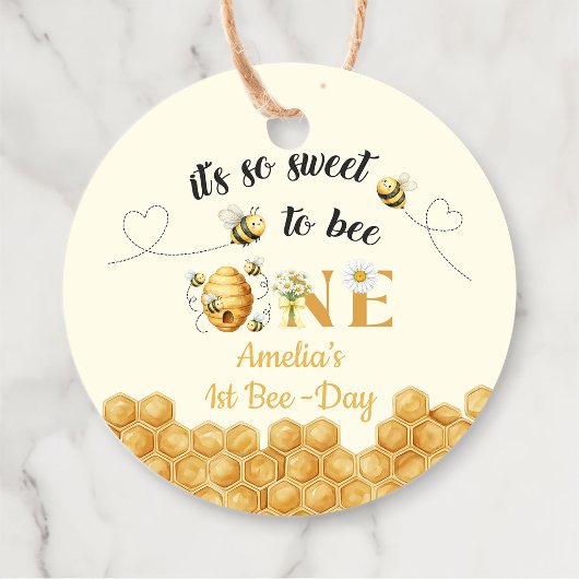 It's So Sweet To Bee 1st Birthday Bedankjes Labels
