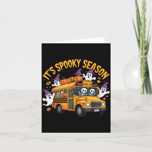 It's Soky Season Funny Teacher Halloween School Bu Kaart (Voorkant)