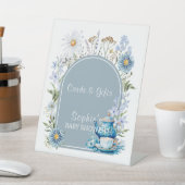 It's Tea Time Dusty Blue Garden Kaarten en geschen Reclamebord Met Voetstuk (Insitu)