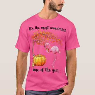 Its The Most Wonderful Autumn Time Flamingo Scarf T-shirt