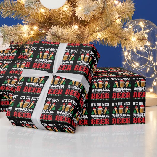 It's The Most Wonderful Time For A Beer Christmas Cadeaupapier (Feestdagen)