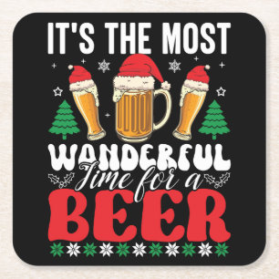 It's The Most Wonderful Time For A Beer Christmas Kartonnen Onderzetters