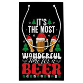It's The Most Wonderful Time For A Beer Christmas Klein Cadeauzakje (Achterkant)