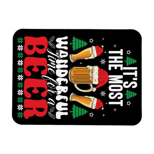 It's The Most Wonderful Time For A Beer Christmas Magneet (Horizontaal)