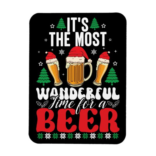 It's The Most Wonderful Time For A Beer Christmas Magneet (Verticaal)