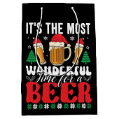 It's The Most Wonderful Time For A Beer Christmas Medium Cadeauzakje (Voorkant)
