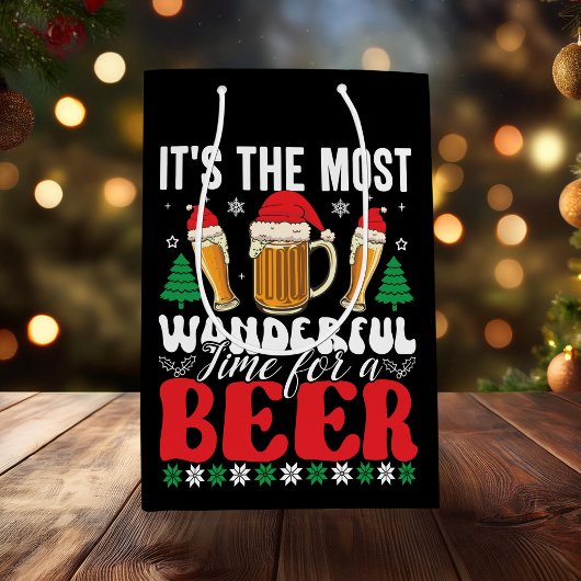 It's The Most Wonderful Time For A Beer Christmas Medium Cadeauzakje