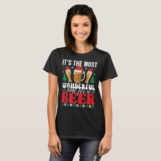 It's The Most Wonderful Time For A Beer Christmas T-shirt (Voorkant volledig)