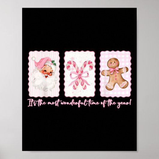 It's The Most Wonderful Time Nk Santa Coquette Bow Poster (Voorkant)