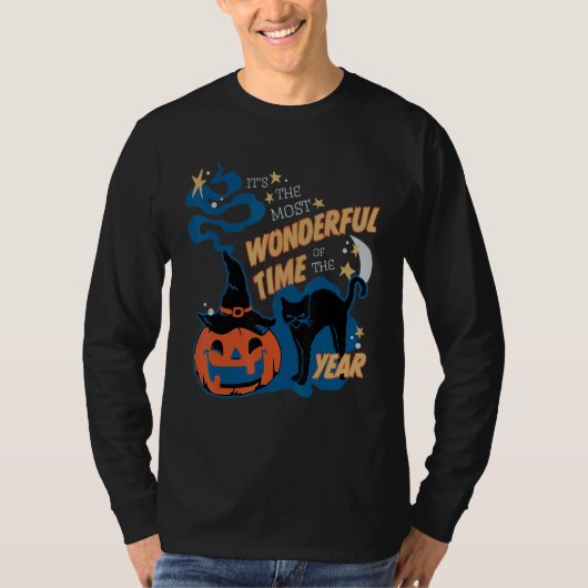 It's the Most Wonderful Time of the Year black cat T-shirt (Voorkant)