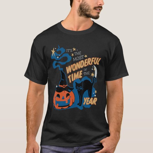 It's the Most Wonderful Time of the Year black cat T-shirt (Voorkant)