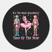 It's The Most Wonderful Time Of The Year Nutcracke Ronde Sticker (Voorkant)