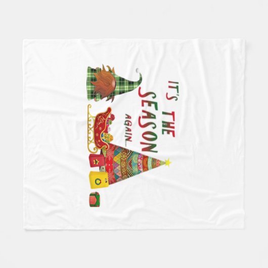 Its The Season Again Christmas Gnome Fleece Deken (Voorkant (Horizontaal))