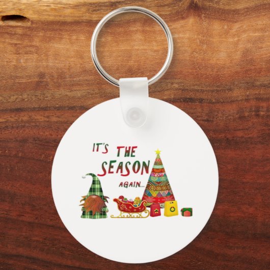 Its The Season Again Christmas Gnome Sleutelhanger (Voorkant)