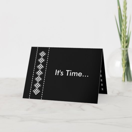 "It's Time" bruidsjonker uitnodiging met diamantru (Voorkant)