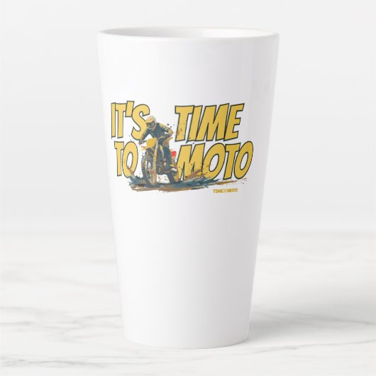 It's Time to Moto Dirt Bike Latte Mug Latte Mok (Voorkant)