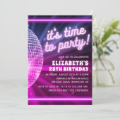 It's time to Party | Disco Birthday Theme Kaart (Staand voorkant)