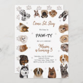 It's Time to Paw-ty Party Animals Kids Birthday Kaart (Voorkant / Achterkant)