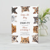 It's Time to Paw-ty Party Animals Kids Birthday Kaart (Staand voorkant)