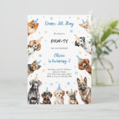 It's Time to Paw-ty Party Animals Kids Birthday Kaart (Staand voorkant)