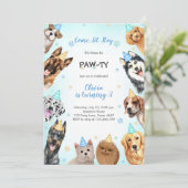 It's Time to Paw-ty Party Animals Kids Birthday Kaart (Staand voorkant)