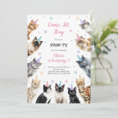 It's Time to Paw-ty Party Animals Kids Birthday Kaart (Staand voorkant)