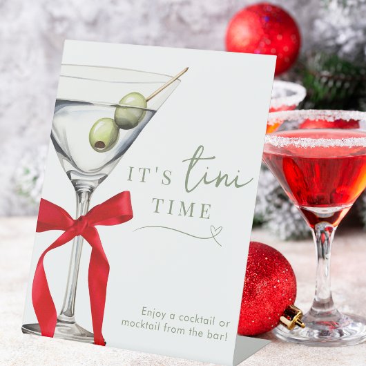 It's Tini Time Chic Dirty Martini Cocktail Bar   Reclamebord Met Voetstuk