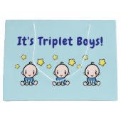 It's Triplet Boys!, Triplet Babies Gift Wrap, Groot Cadeauzakje (Voorkant)