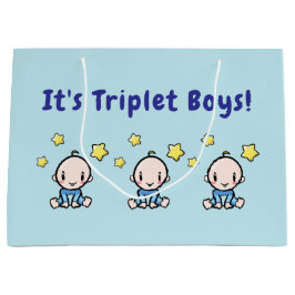 It's Triplet Boys!, Triplet Babies Gift Wrap, Groot Cadeauzakje