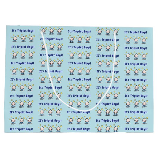 It's Triplet Boys!, Triplet Babies Gift Wrap, Groot Cadeauzakje (Achterkant)