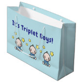It's Triplet Boys!, Triplet Babies Gift Wrap, Groot Cadeauzakje (Voorkant Gekanteld)