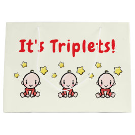 It's Triplets!, Triplet Babies Gift Wrap, Neutral Groot Cadeauzakje