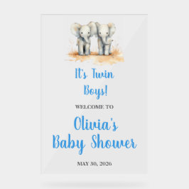 It's Twin Boys Baby Shower Welcome Acrl Acrylic Si Acryl Bord