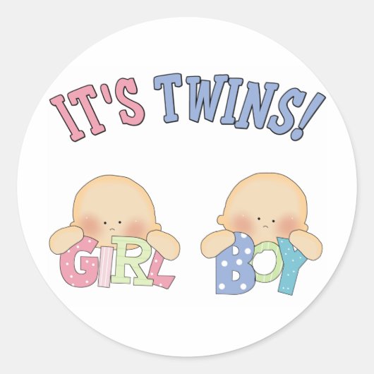 ITS TWINS (Jongen Meisje) Ronde Sticker (Voorkant)