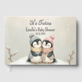 Its Twins Winter Wonderland Penguin Baby Shower  Gastenboek (Voorkant)