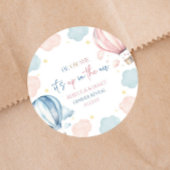 It's Up In The Air Hot Air Balloon Gender Reveal Ronde Sticker