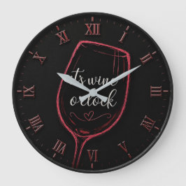 It's Wine O'Clock Modern Minimalist Grote Klok
