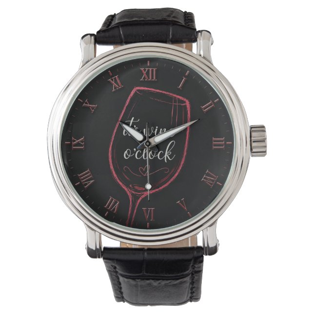 It's Wine O'Clock Modern Minimalist  Horloge (Voorkant)