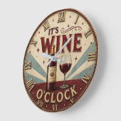 It's Wine O'Clock Rustic Home Bar Grote Klok (Hoek)