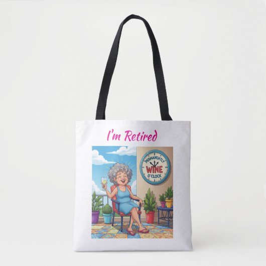 It's Wine O'Clock Tote Bag (Voorkant)