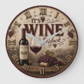 It's Wine O'Clock Vintage Vineyard Grote Klok (Voorkant)