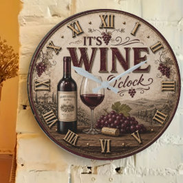 It's Wine O'Clock Vintage Vineyard Grote Klok