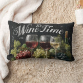 "It's Wine Time" Rustieke schoolbordkunst Kussen (Deken)