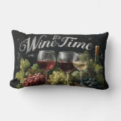 "It's Wine Time" Rustieke schoolbordkunst Kussen (Voorkant)