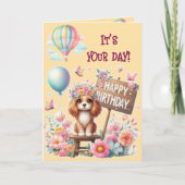 It's your day! Happy Birthday Cute Puppy Kaart (Voorkant)